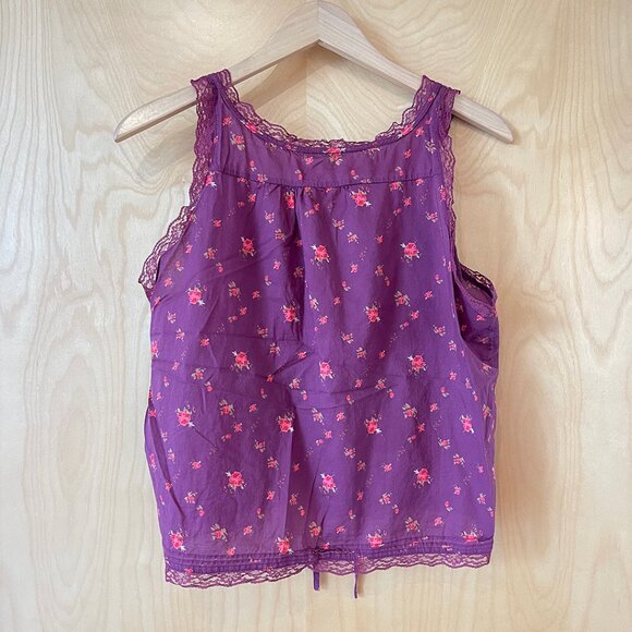 Large Floral Printed Cotton Tank - Picture 2 of 2